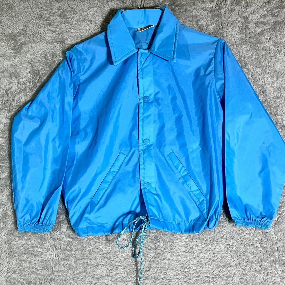 Vintage Birdie by Richard A. Leslie Jacket Women S Blue Button Front Windbreaker